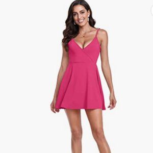 Women Adjustable Spaghetti Strap Summer Dress  Sexy Short V Neck Dresses